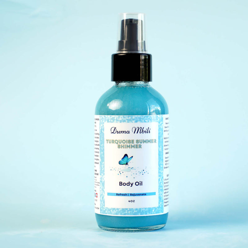 Turquoise Summer Shimmer Body Oil – 4 oz