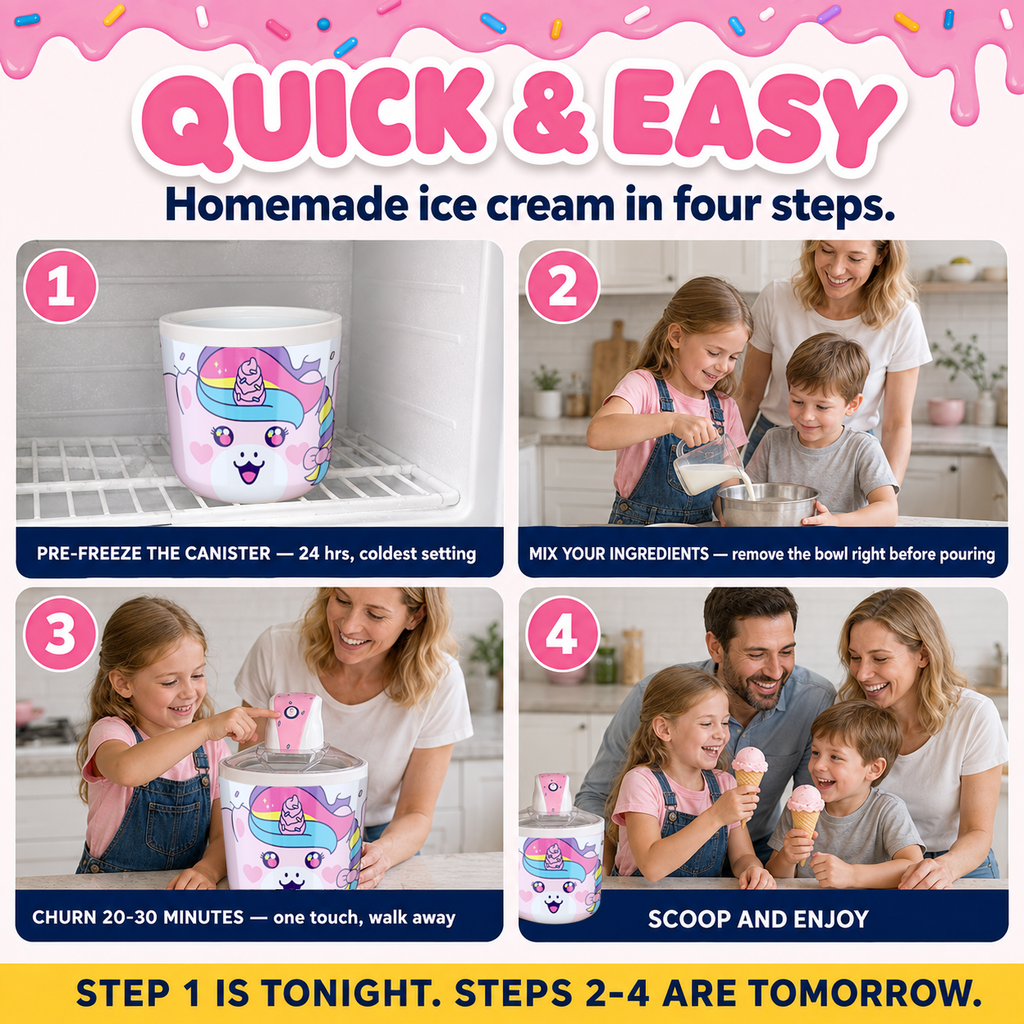 Electric Ice Cream Maker Machine for Kids – Countertop Soft Serve