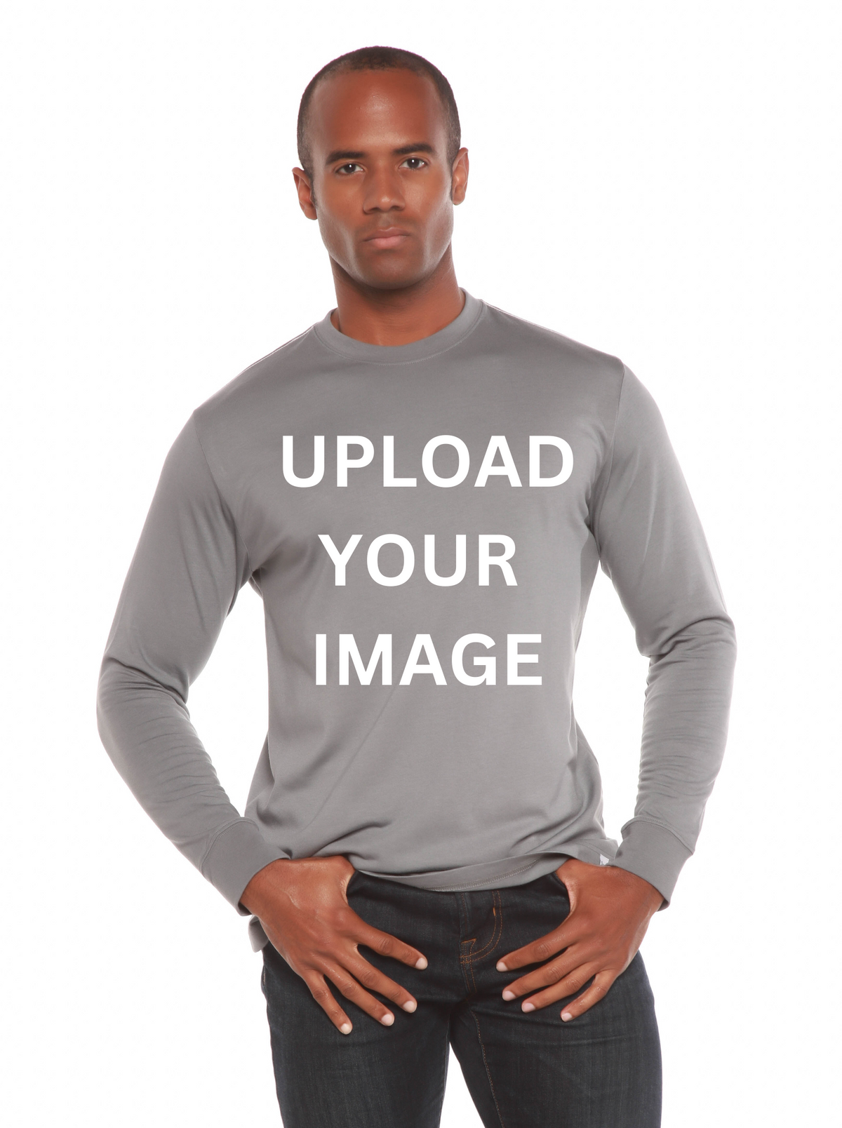 Custom Printed Men's Bamboo Viscose/Organic Cotton Long Sleeve T-Shirt
