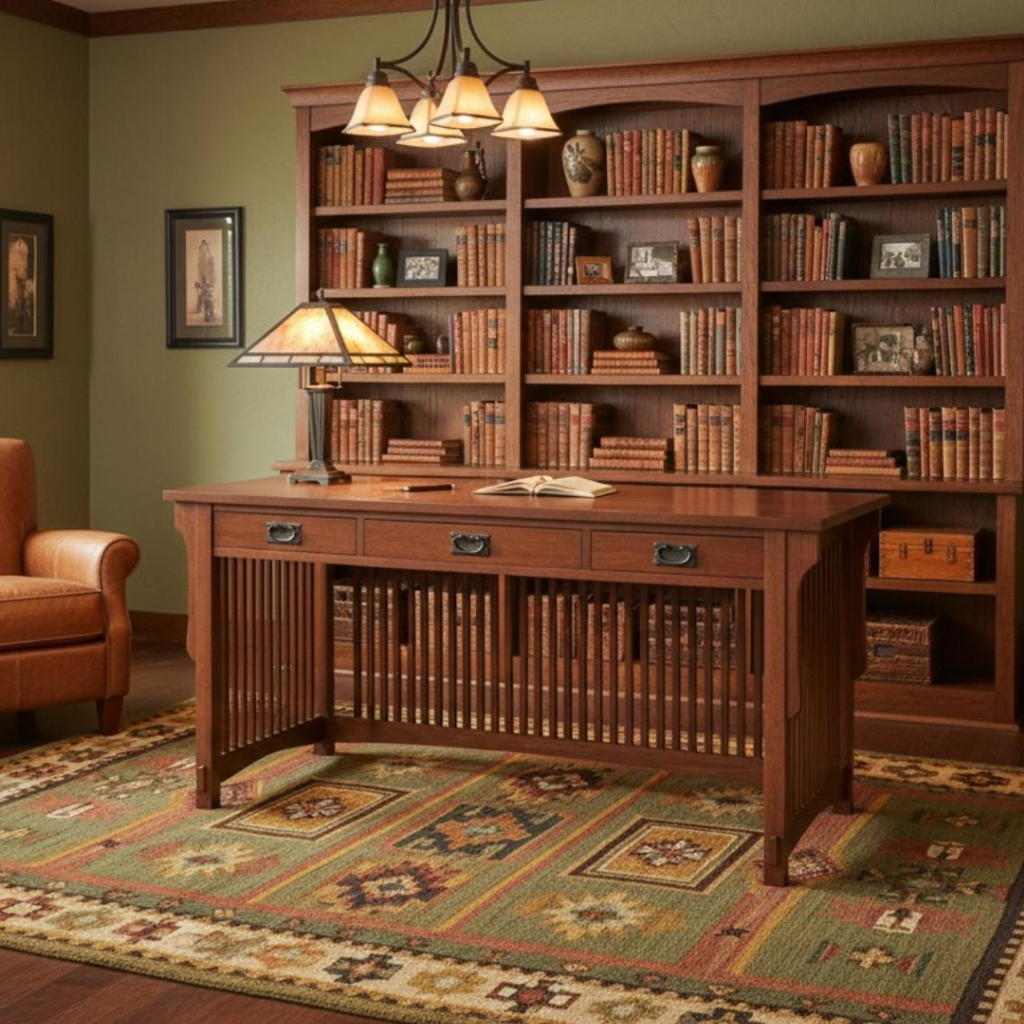Mission Crofter 3 Drawer Library Desk