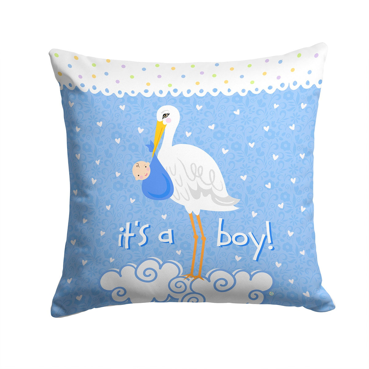 It's a Baby Boy Decorative Throw Pillow 14x14 Indoor Outdoor Accent Cushion, Fabric Cover with Insert for Sofa, Bed, Porch & Living Room