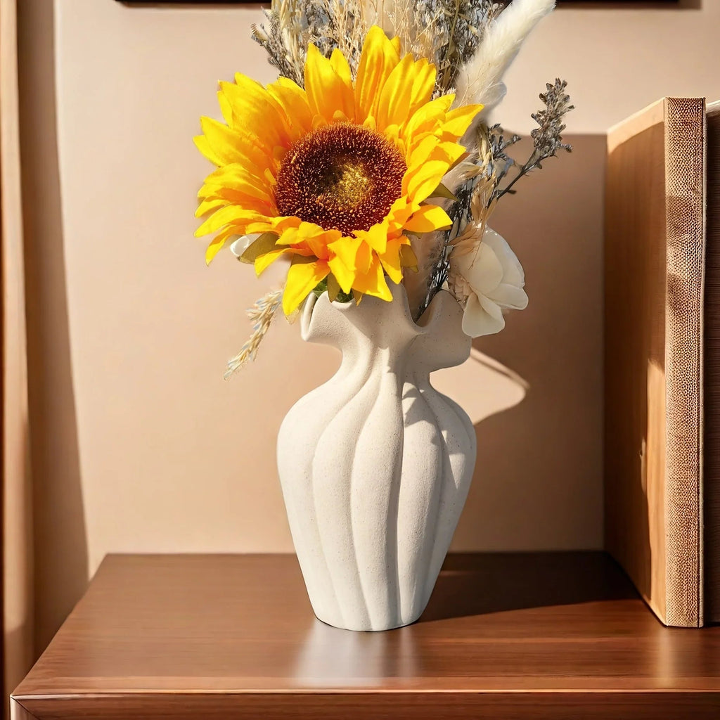 Vase - Striped Ceramic 20cm