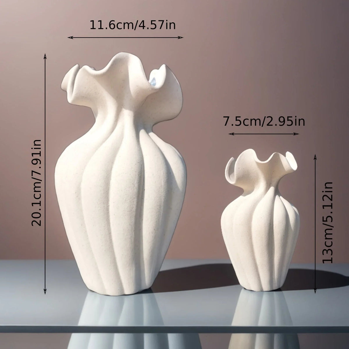 Vase - Striped Ceramic 20cm