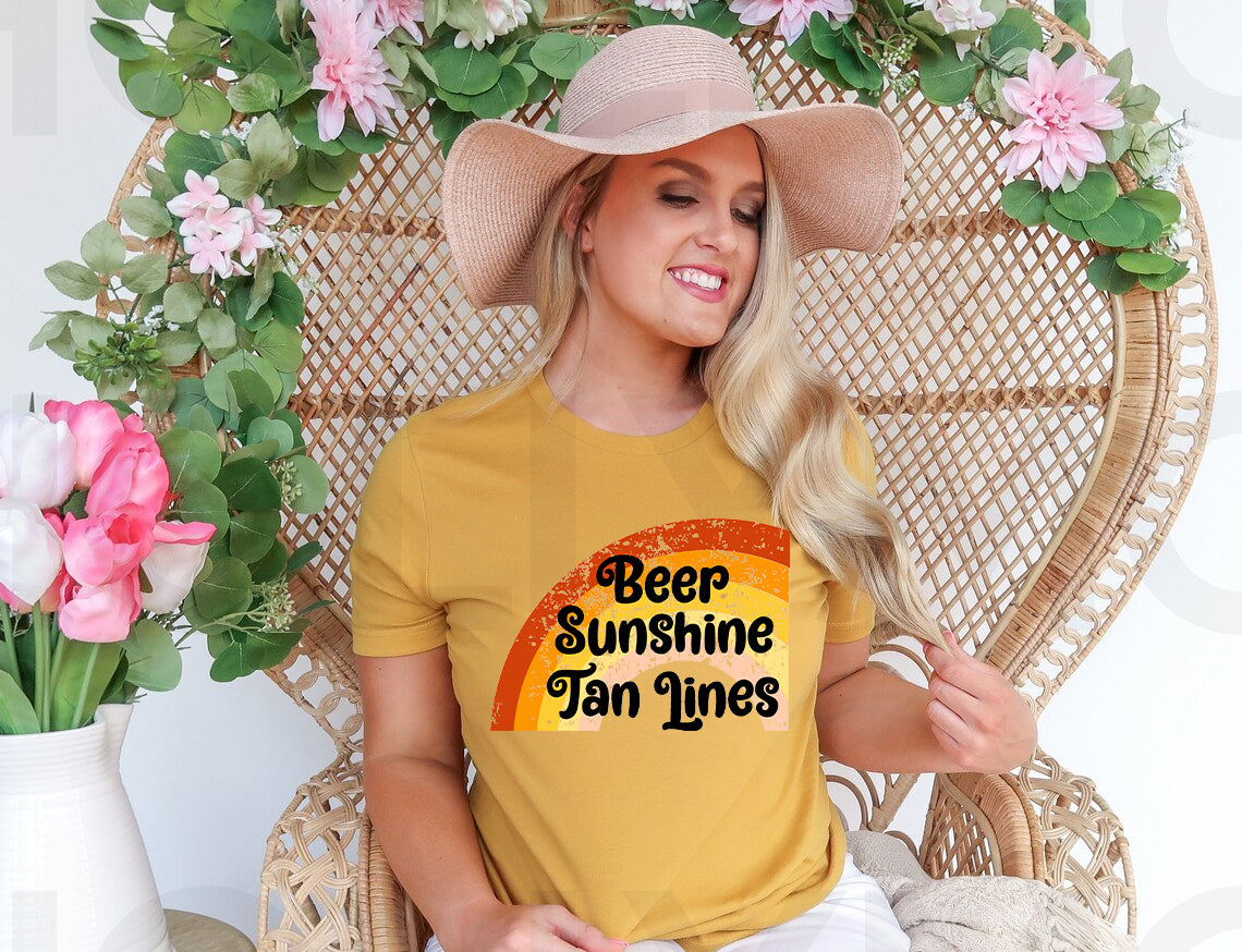 Beer Sunshine Tan Lines Graphic Tee