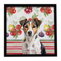 Tricolor Russell Terrier Vegetables Framed Metal Print Bathroom, Kitchen, Office, Home Decor Wall Art Ready to Hang, Square, 8X8