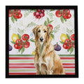 Wheaten Scottish Deerhound Vegetables Framed Metal Print Bathroom, Kitchen, Office, Home Decor Wall Art Ready to Hang, Square, 8X8