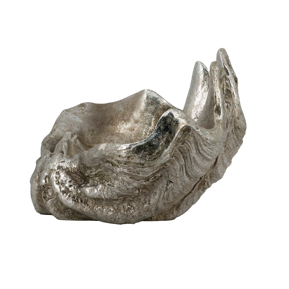 Silver Decorative Shell Bowl with Coastal Shell Design - Silver