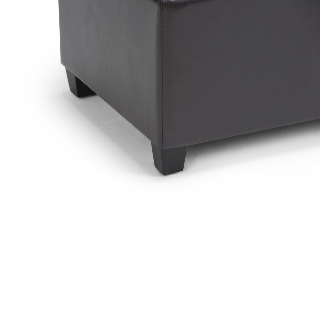 Upholstered Storage Ottoman Bench with Safety Hinge - Multiple Colors