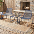 Kincaid Outdoor 3-Piece Conversation Set with Iron Frame - Matte Green, Navy Blue, or White