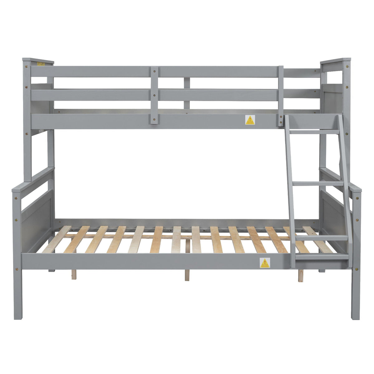 Twin Over Full Bunk Bed with Ladder and Storage Options - White or Dark Gray
