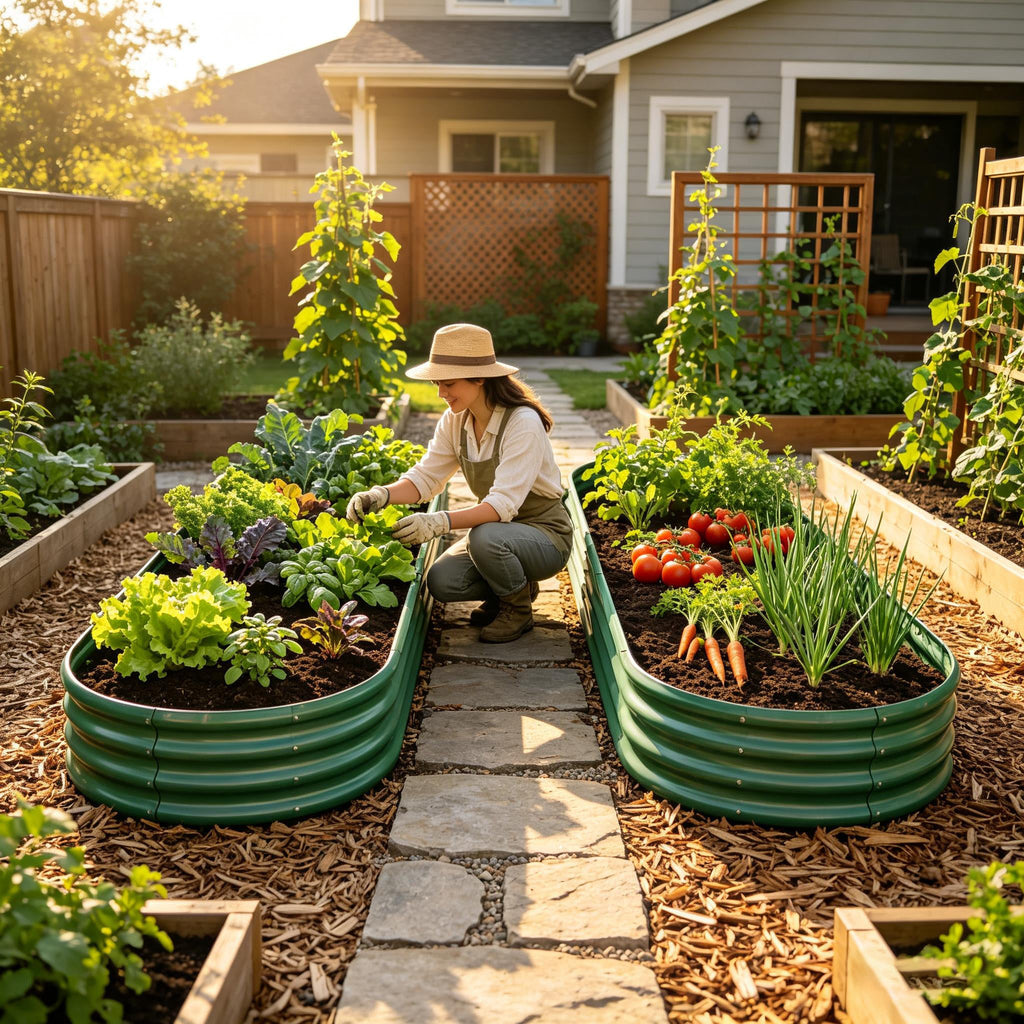 Galvanized Raised Garden Bed with Rust-Resistant Finish - Metal