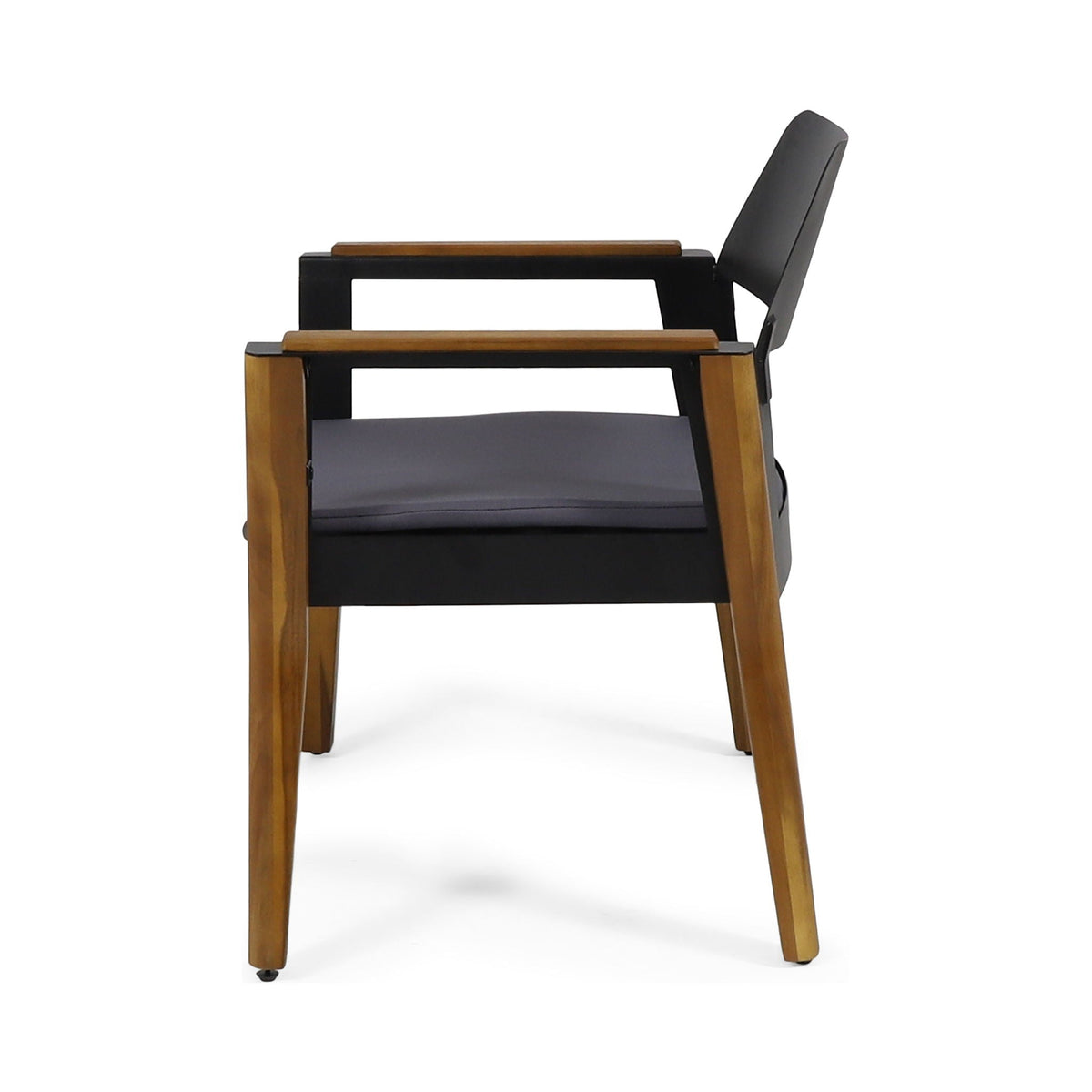 Soho Transitional Style Outdoor Club Chair (Set of 2) with Cushions - Teak