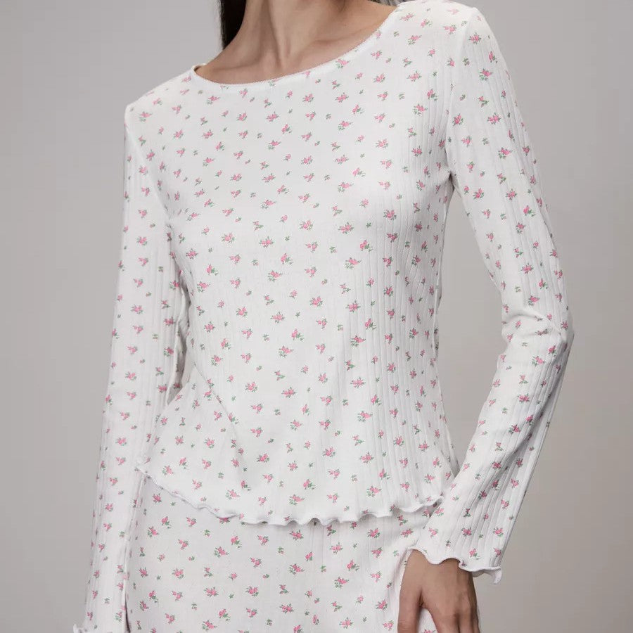 Womens Long-sleeve Top And Pants Set