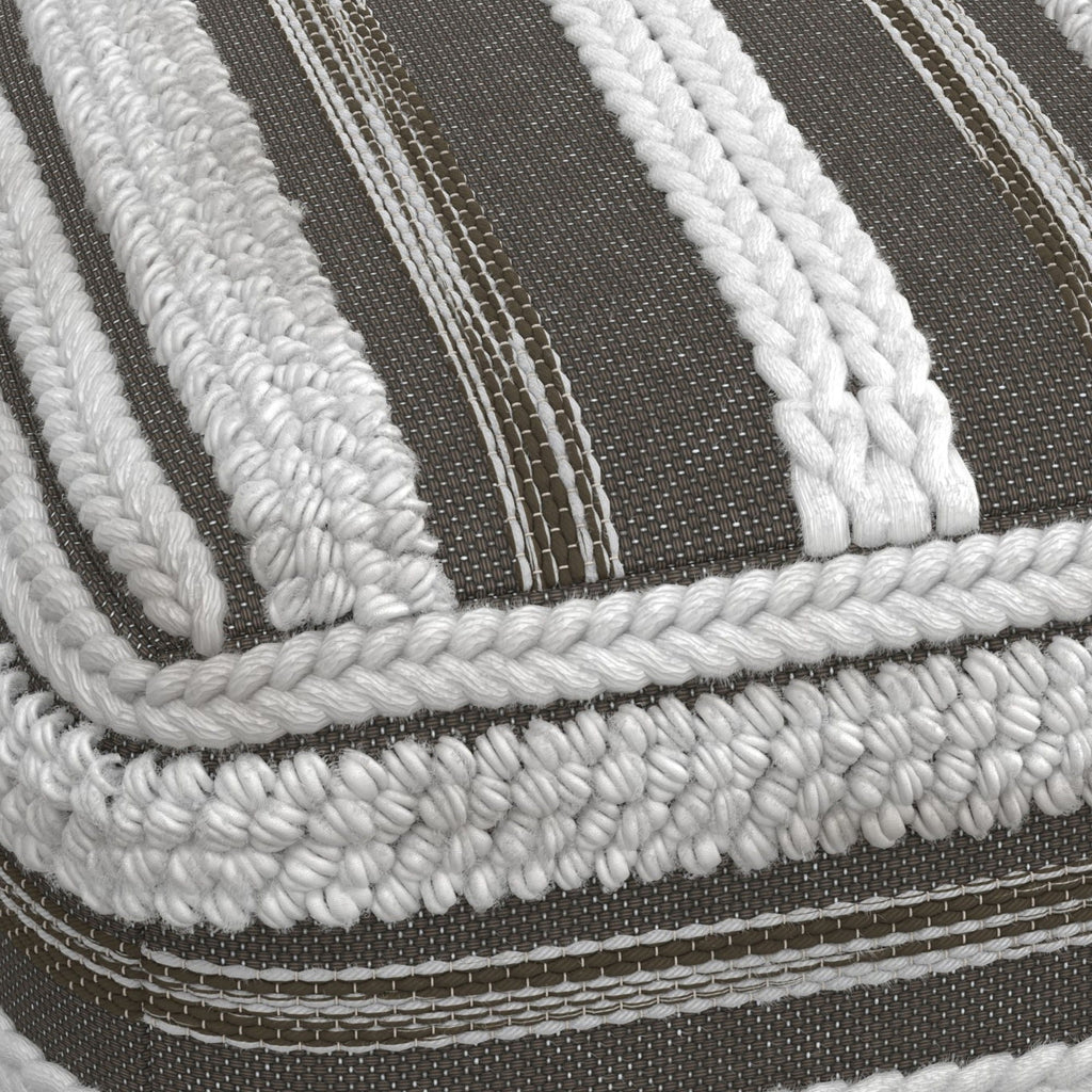 Handcrafted Square Pouf with Supportive Polystyrene Filling - Beige or Dark Gray
