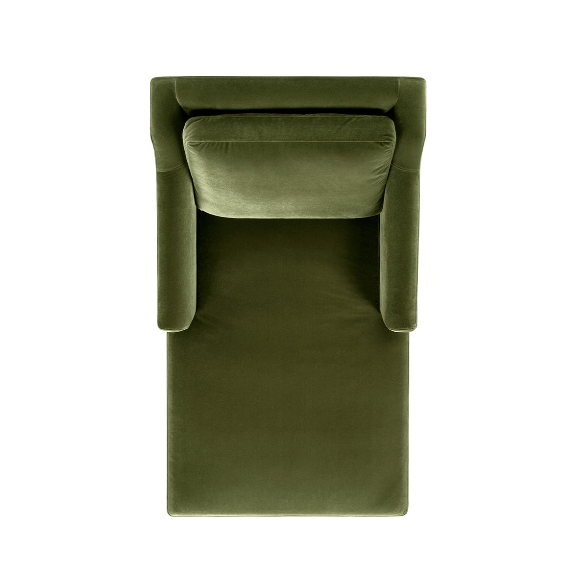 Josephine 60" Upholstered Chaise Lounge with Turned Wood Legs - Olive