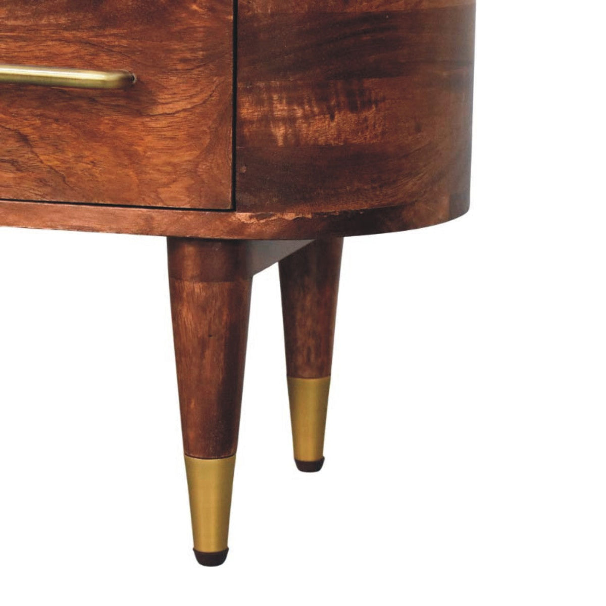 Solid Wood Two-Drawer Media Unit with Open Slot - Natural Finish