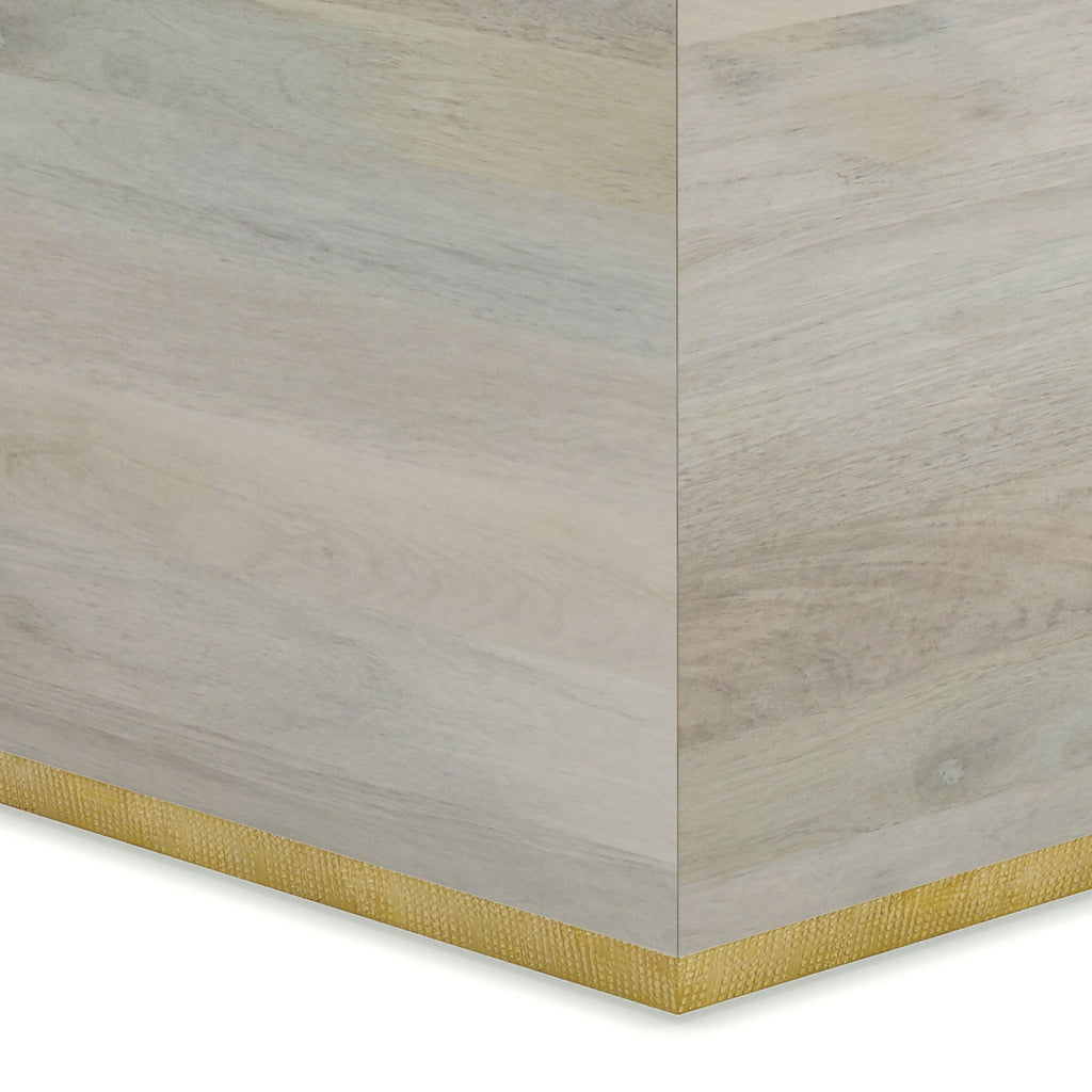 Handcrafted Square Coffee Table with Brass Trim - Multiple Finishes