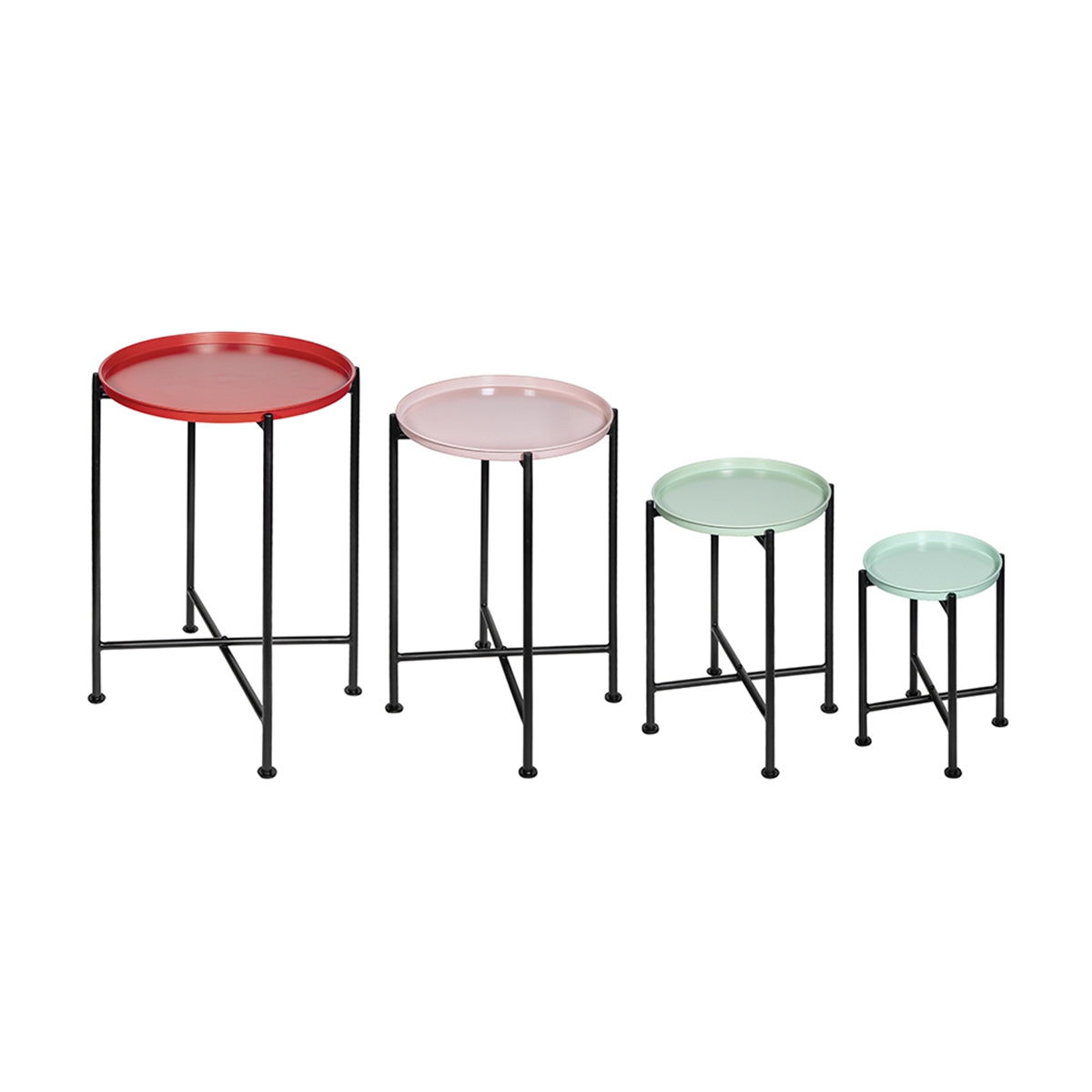 Multicolor Round Nesting Plant Stands Set of 4 with Versatile Design