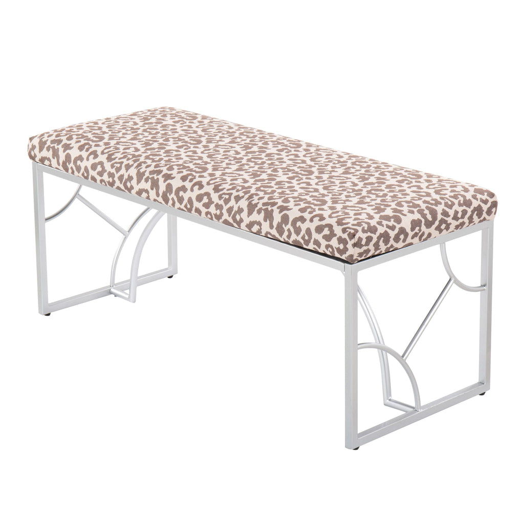 Elegant Contemporary Upholstered Bench with Metal Frame - Multiple Colors