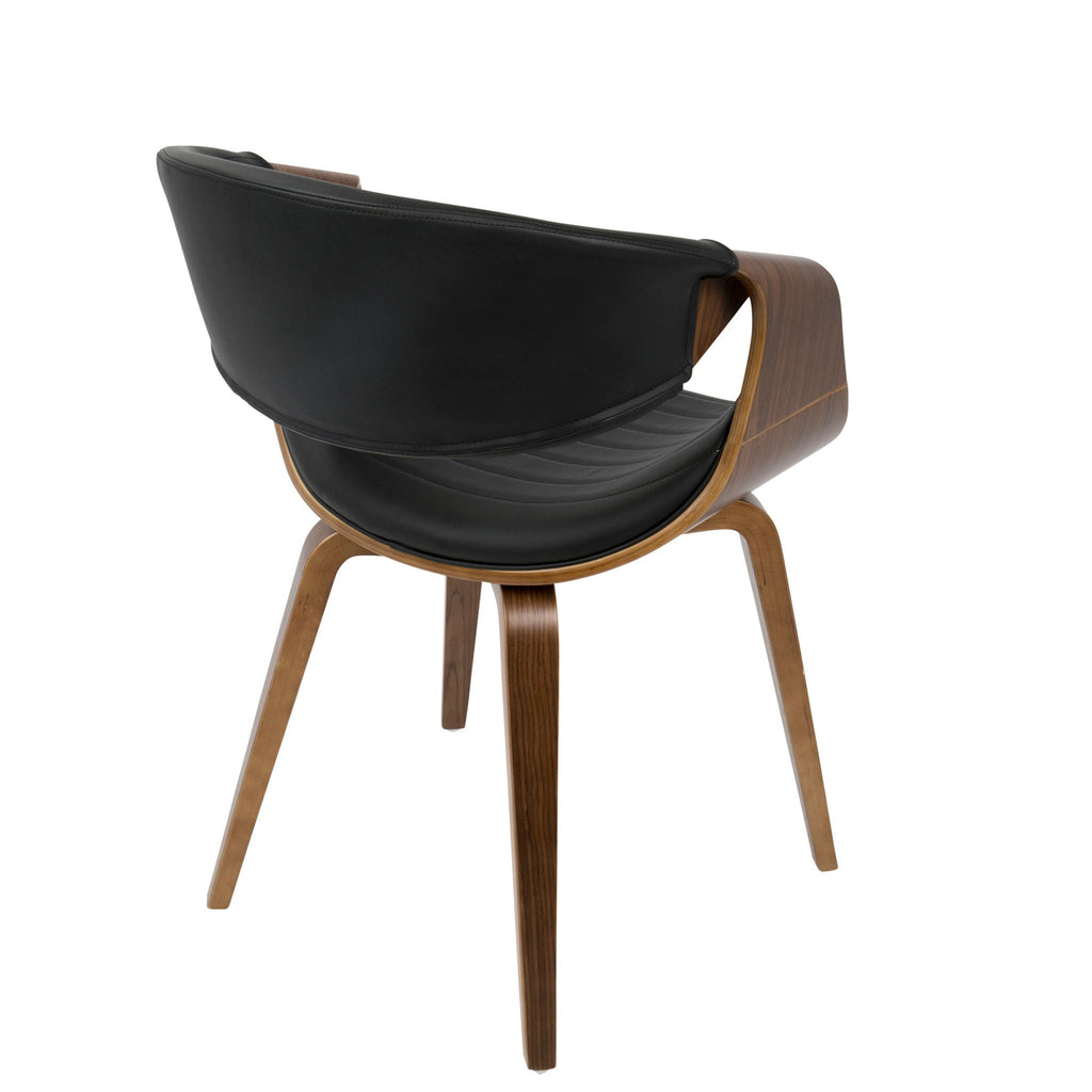 Mid-Century Modern Dining Chair with Bent Wood Legs - Black, Gray, Beige, White
