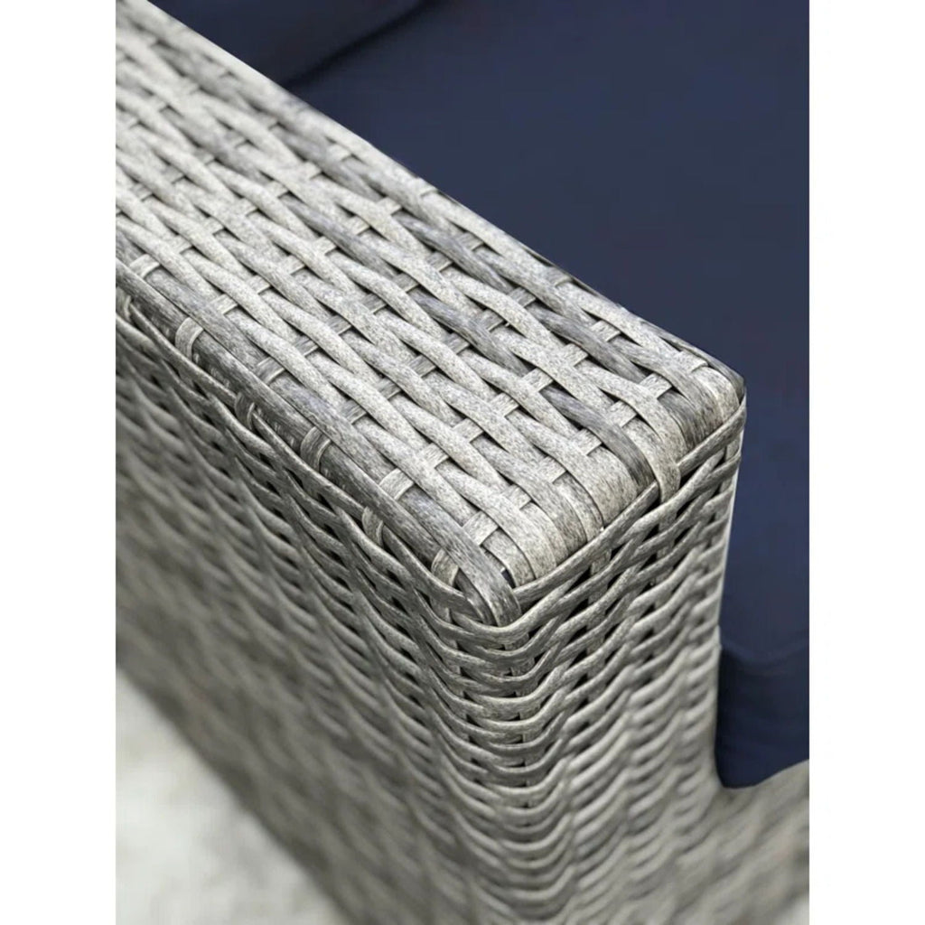 Wicker Sectional Sofa with Cushions and Table - Gray