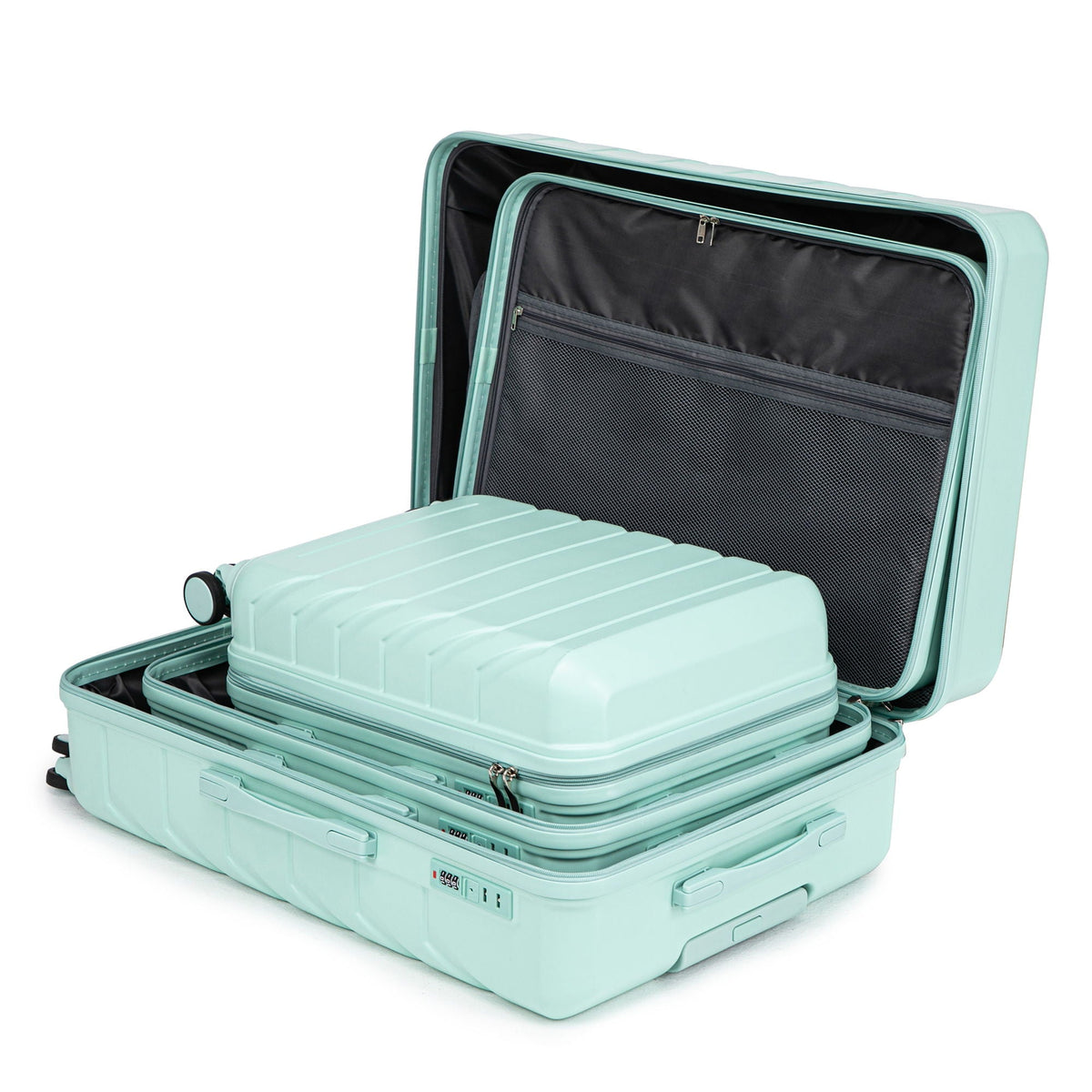 3 Pieces Set Spinner Wheel Luggage With Combination Lock