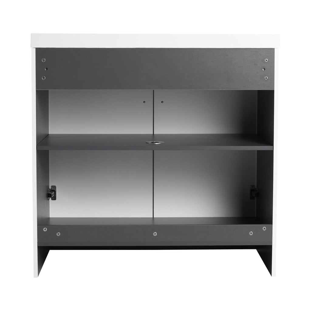 Modern Freestanding Bathroom Vanity with Soft Close Cabinet Doors - Pearl Silver, White, or Dark Green