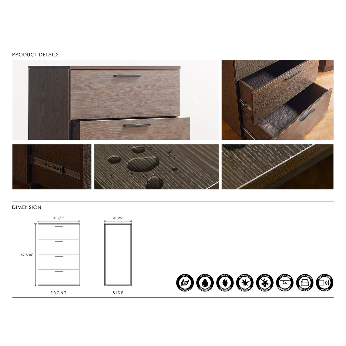 Oliver - Farmhouse Jumbo Chest With 4 Drawer Storage