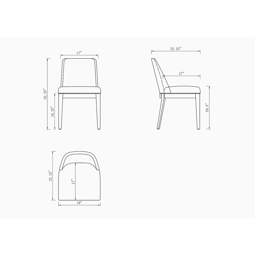 Upholstered Dining Chair Set with Solid Beech Wood Frame - Multiple Colors