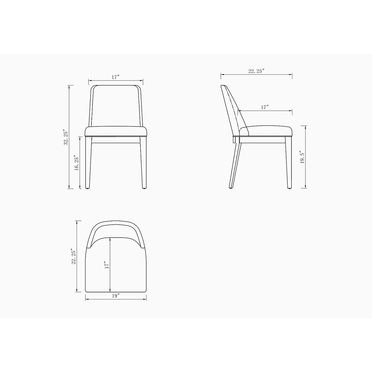 Upholstered Dining Chair Set with Solid Beech Wood Frame - Multiple Colors