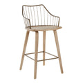 Farmhouse Counter Stool with Metal Spindle Back - Beige or Black