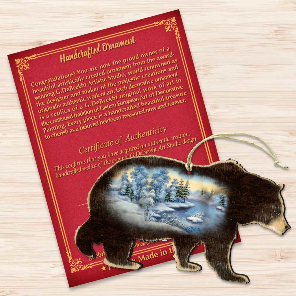 Black Bear Wooden Ornaments by G. DeBrekht - Wildlife Holiday Decor - 8198215-5