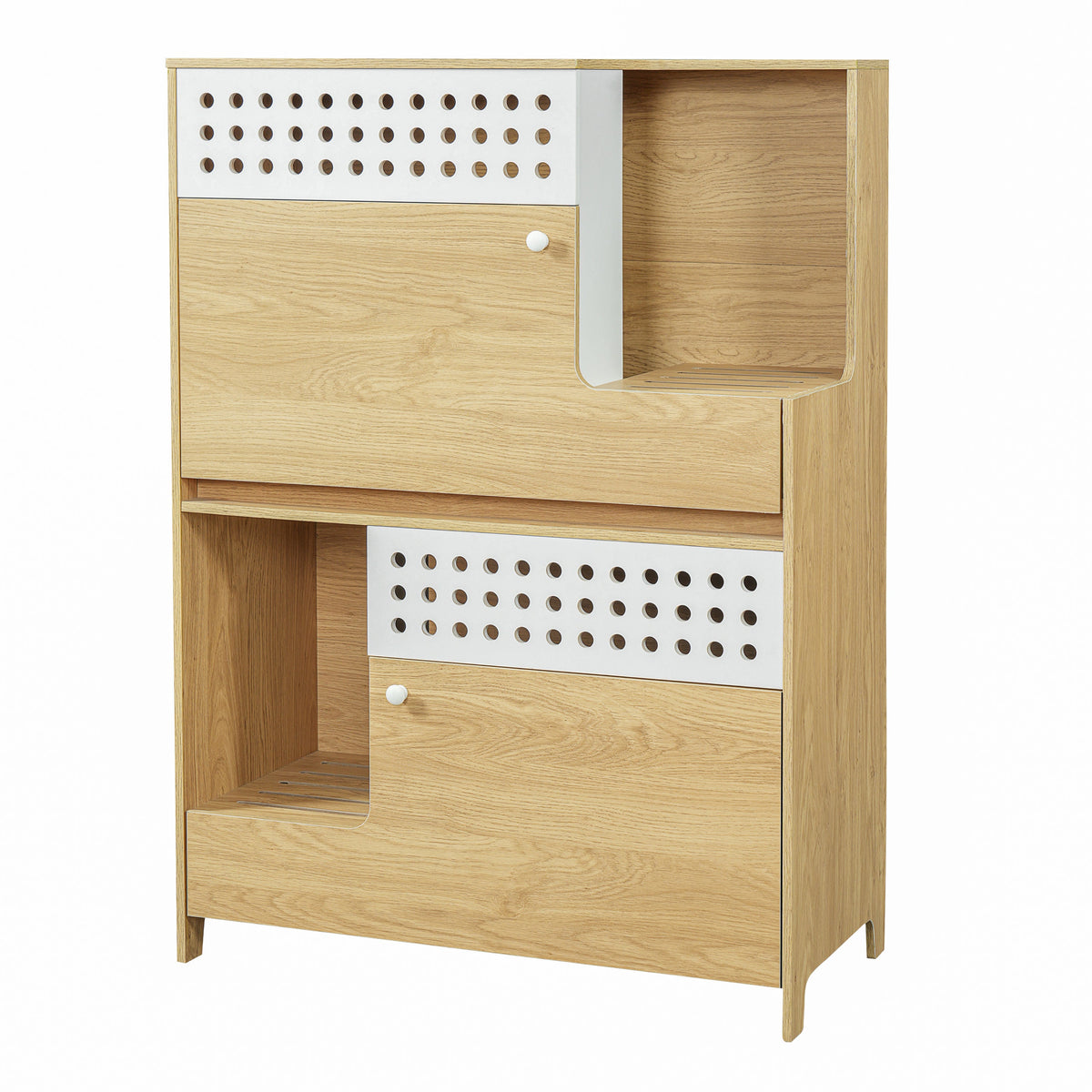 Modern 2 in 1 Cat Furniture with Litter Box Enclosure - Natural