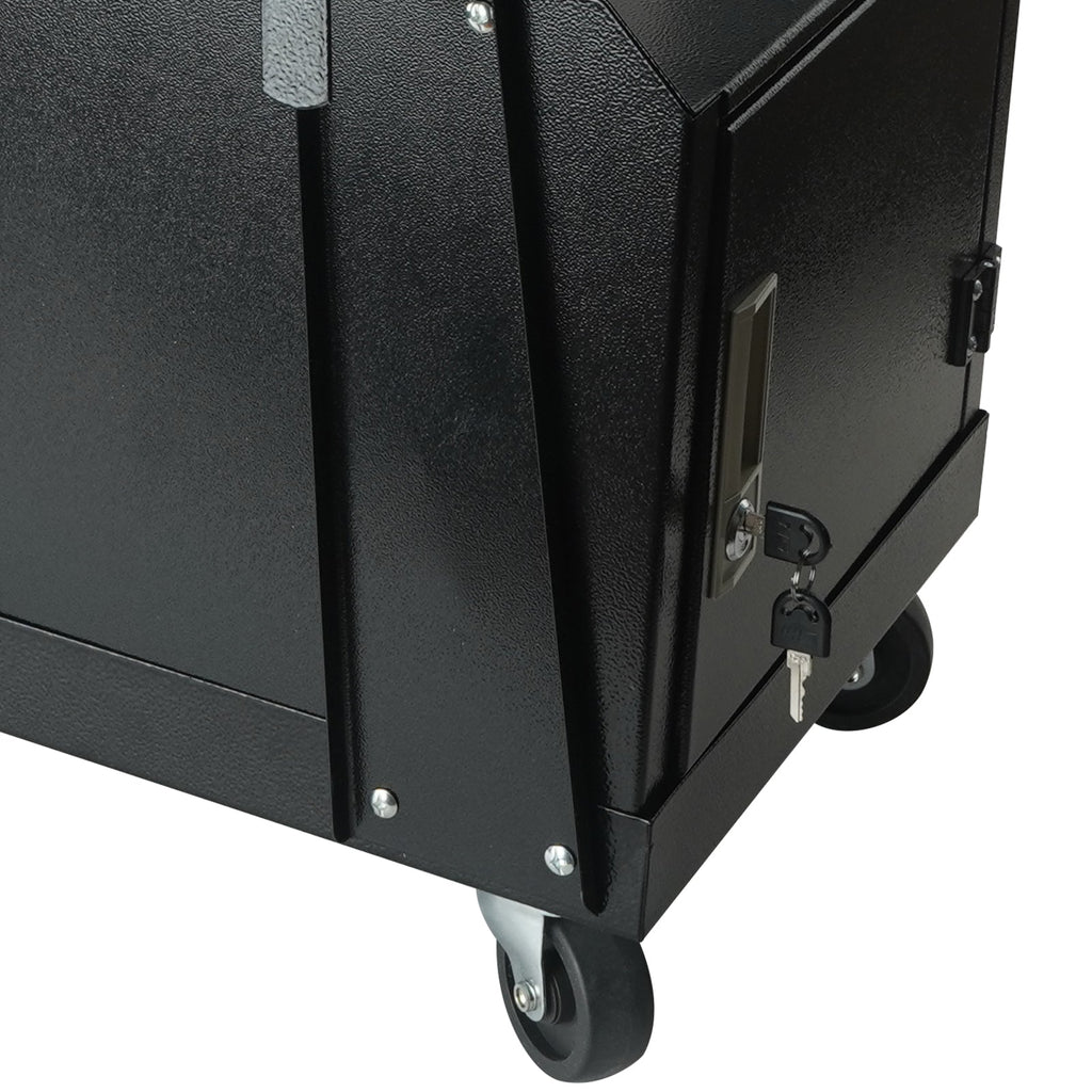 Heavy Duty 2-Tier Welding Cart with Lockable Cabinet - Black