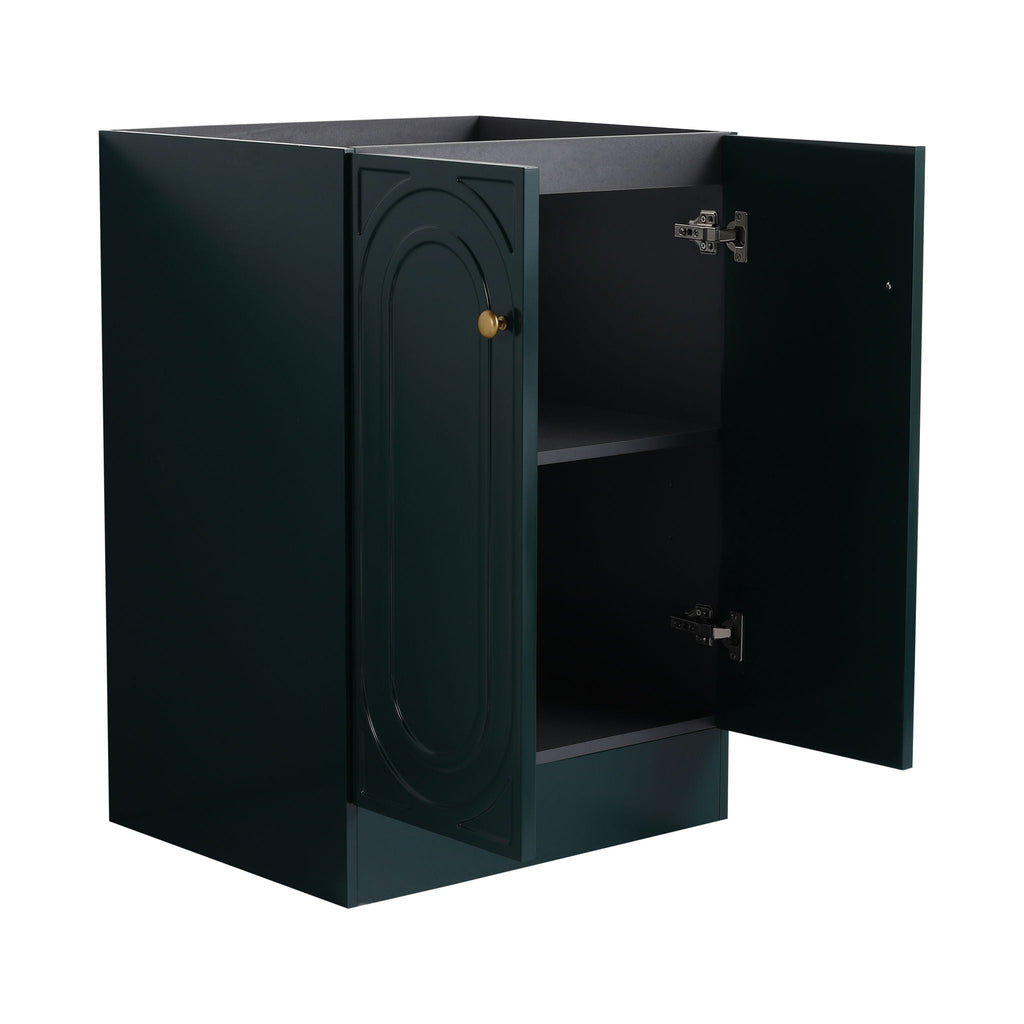 Modern Freestanding Bathroom Vanity with Soft Close Cabinet Doors - Pearl Silver, White, or Dark Green