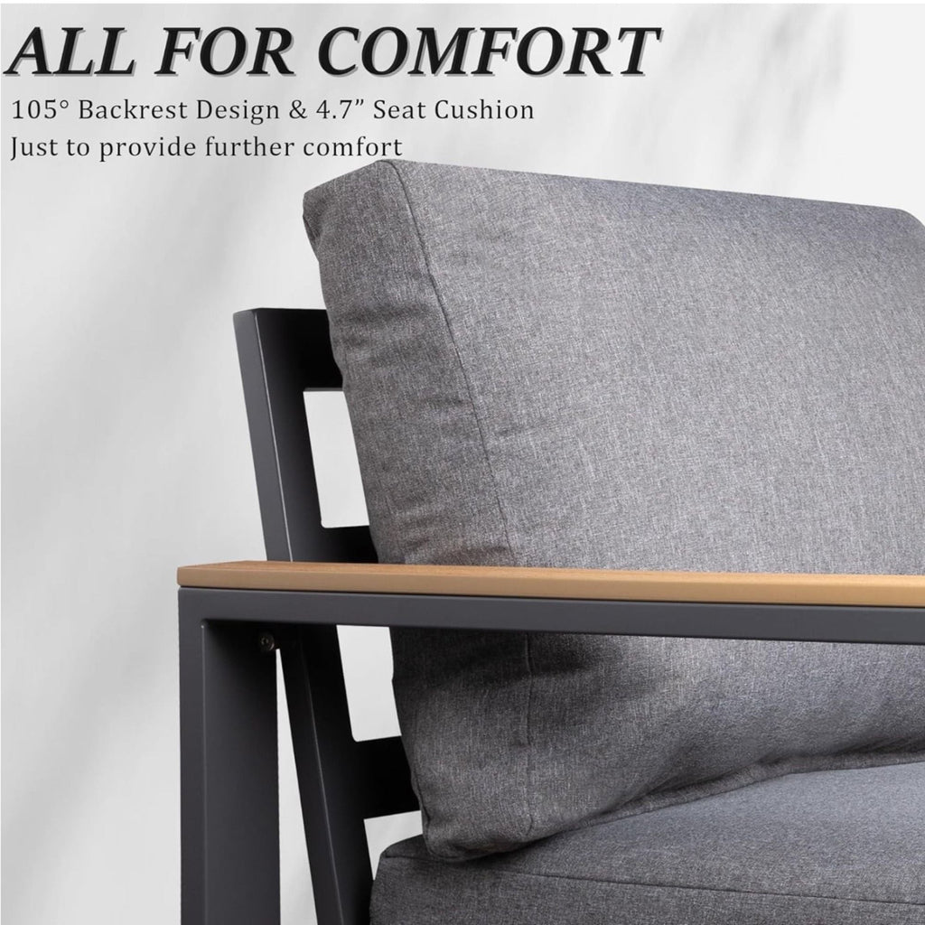 All-Weather Loveseat Sofa with Thick Cushions - Dark Gray or Beige