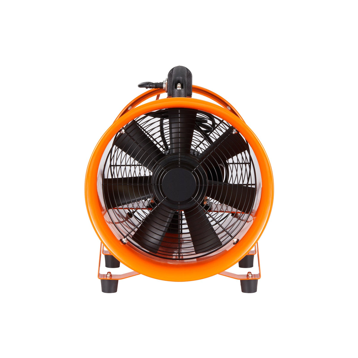 12-Inch Heavy Duty Cylinder Ventilation Fan with 16.4ft Duct Hose - Iron