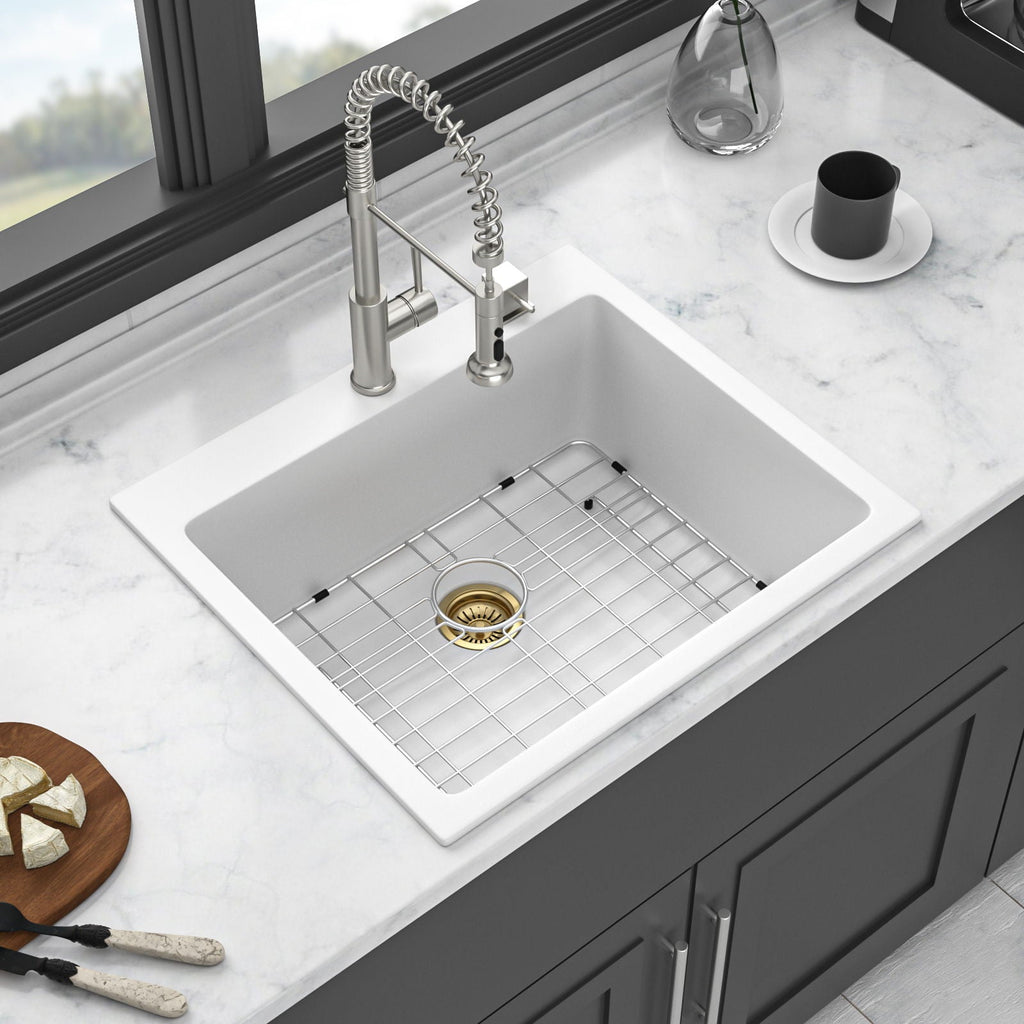 Quartz Kitchen Sink with Durable Design - Black or White