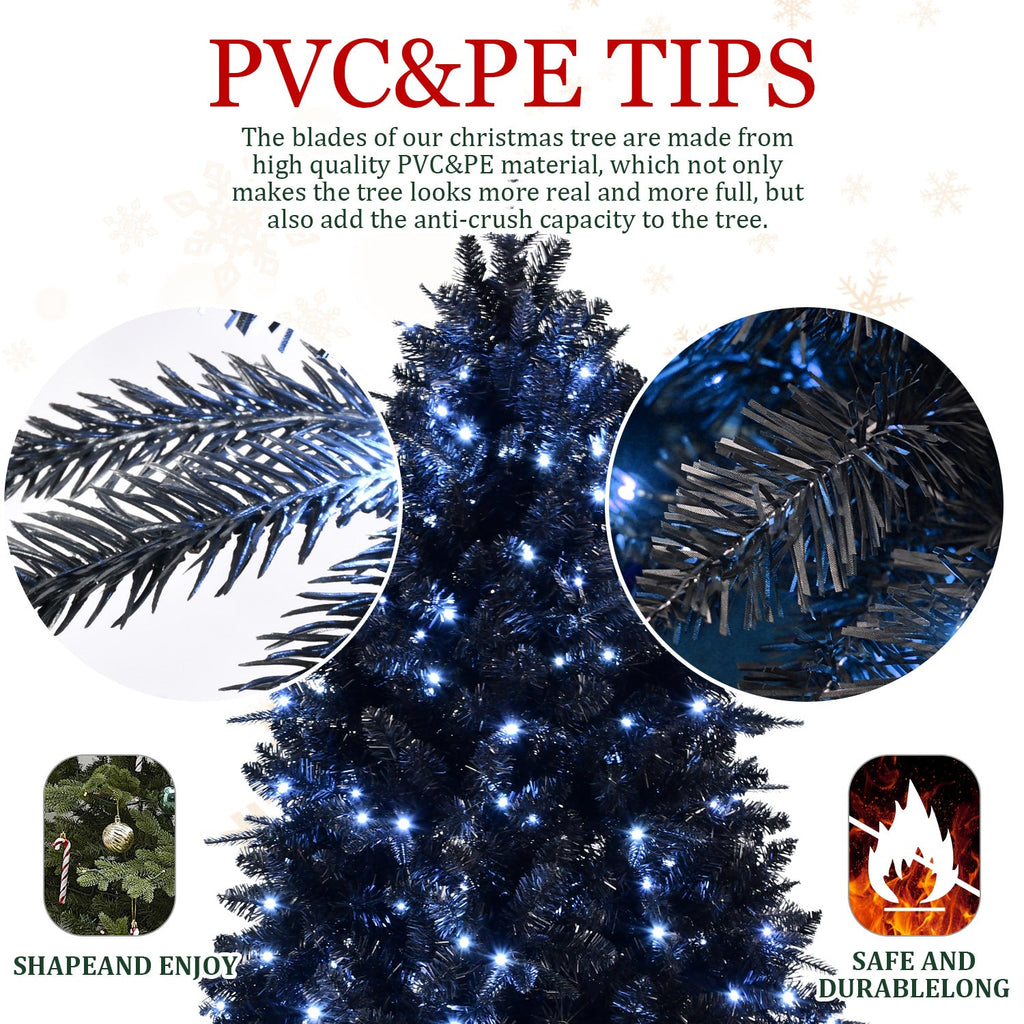 7ft Christmas Tree with Sturdy Metal Frame - Black or Green