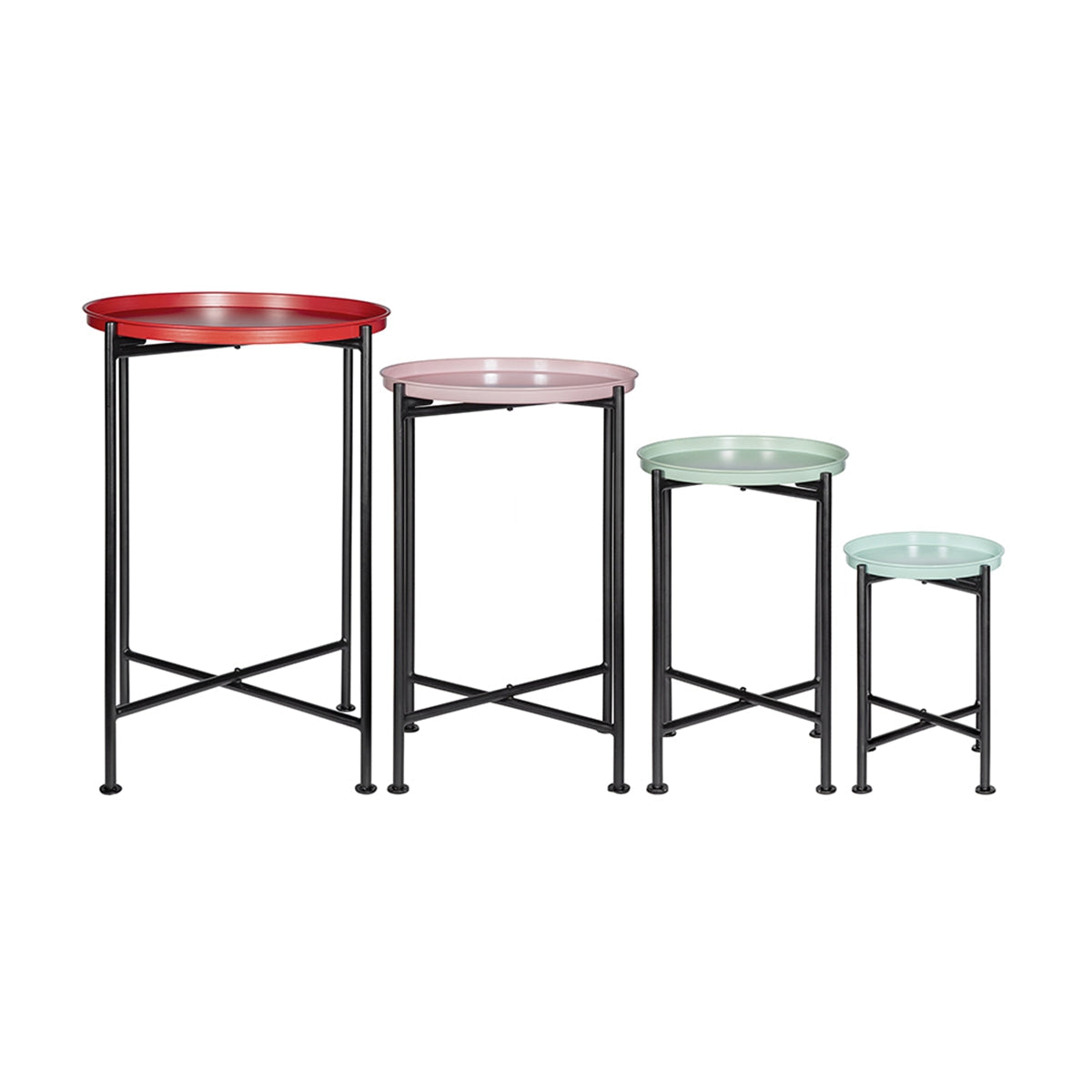 Multicolor Round Nesting Plant Stands Set of 4 with Versatile Design