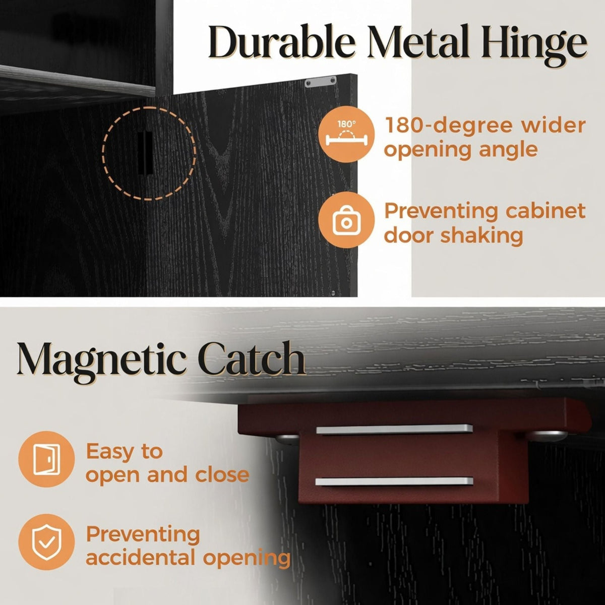 Farmhouse Nightstand with Charging Station & Storage - Multiple Colors