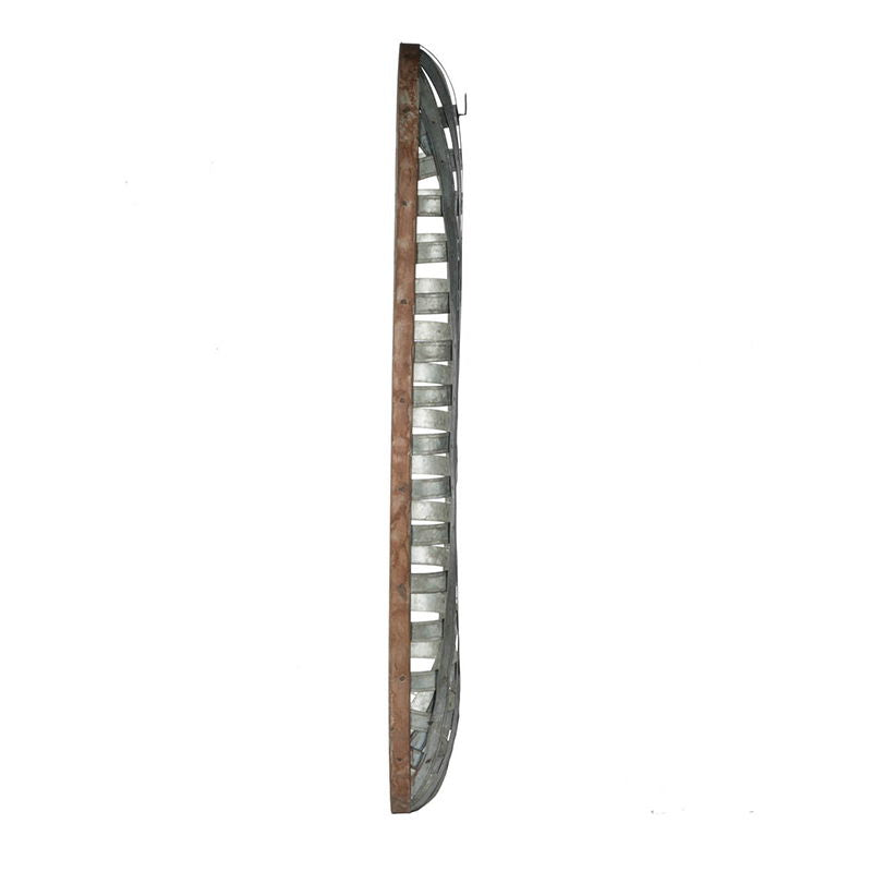 Metal Wall Art with Grid Pattern - Silver