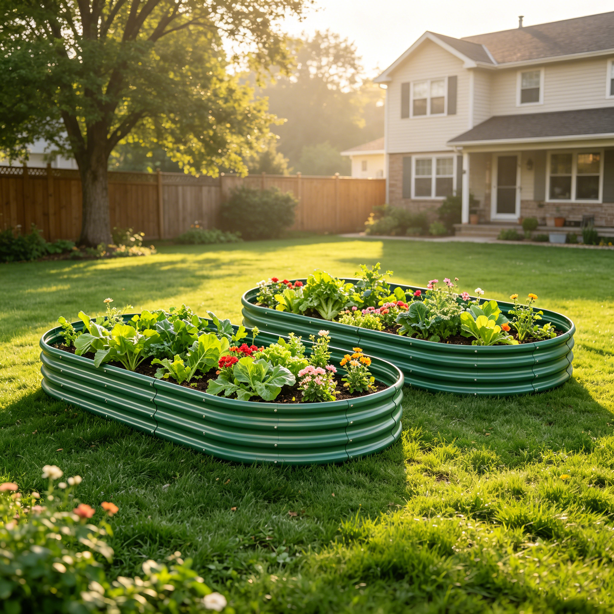 Galvanized Raised Garden Bed with Rust-Resistant Finish - Metal