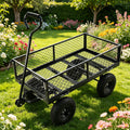 Durable Metal Garden Cart with Easy Firewood Transport - Black or Yellow