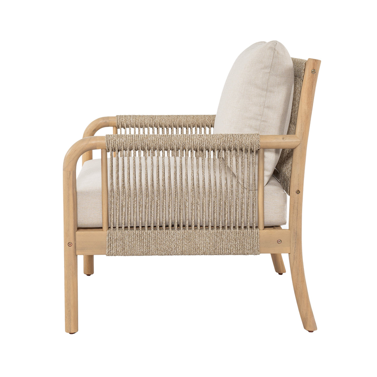 Casper Outdoor 5-Pieces Chat Set with Rope Detailing - Acacia Wood