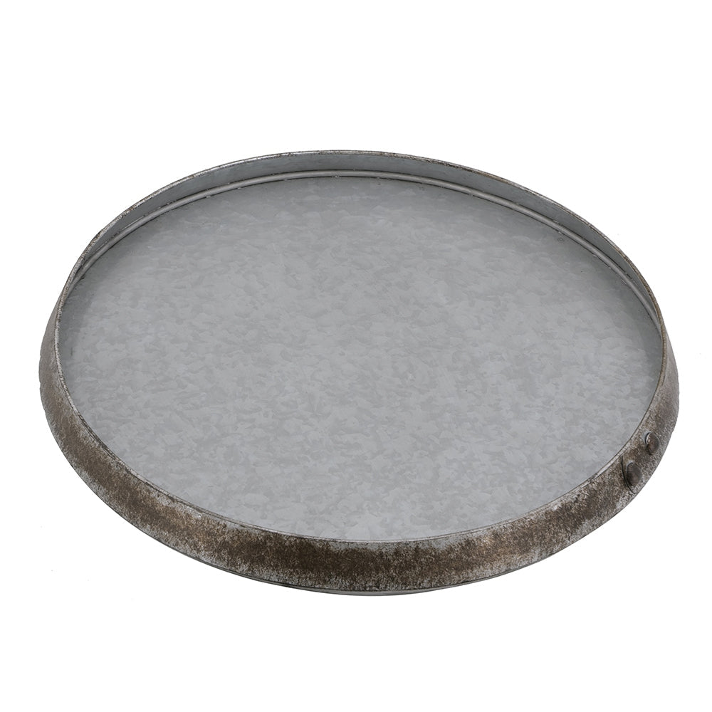 Galvanized Drum Side Table with Removable Lid - Gray