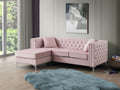 Sofa Chaise with Faux Jewel Tufting - Multiple Colors