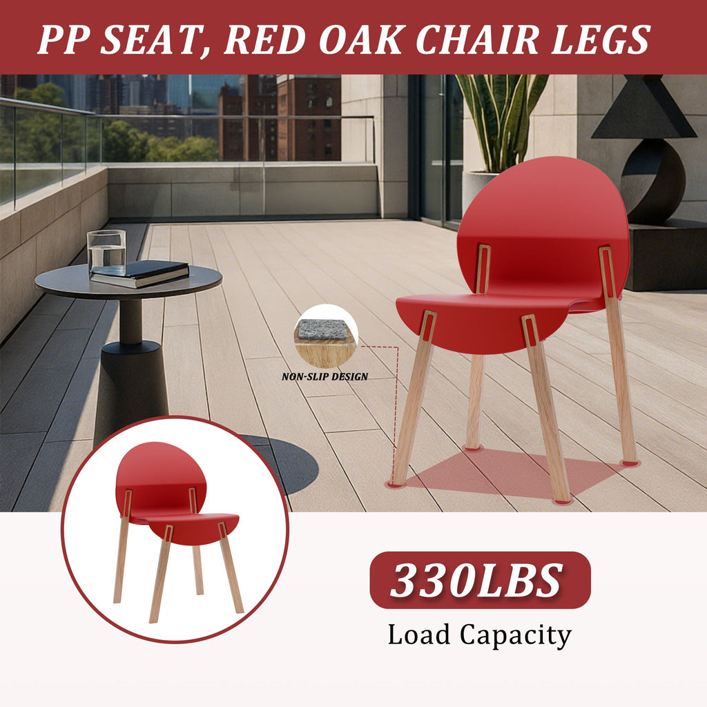 Traditional 4 Piece Outdoor Chair Set with Round Table - Multiple Colors