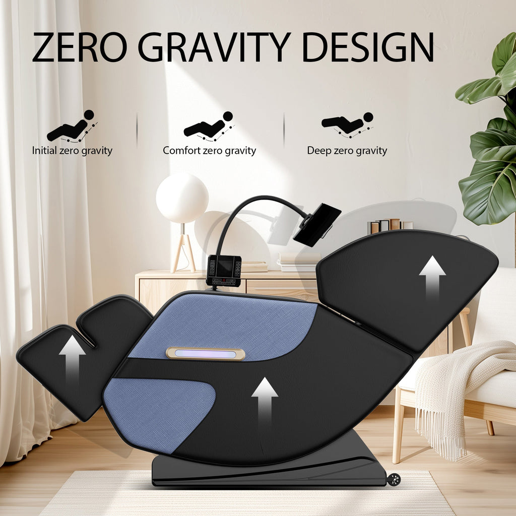 Massage Chair Recliner with Zero Gravity and Full Body Air Pressure - PU Leather