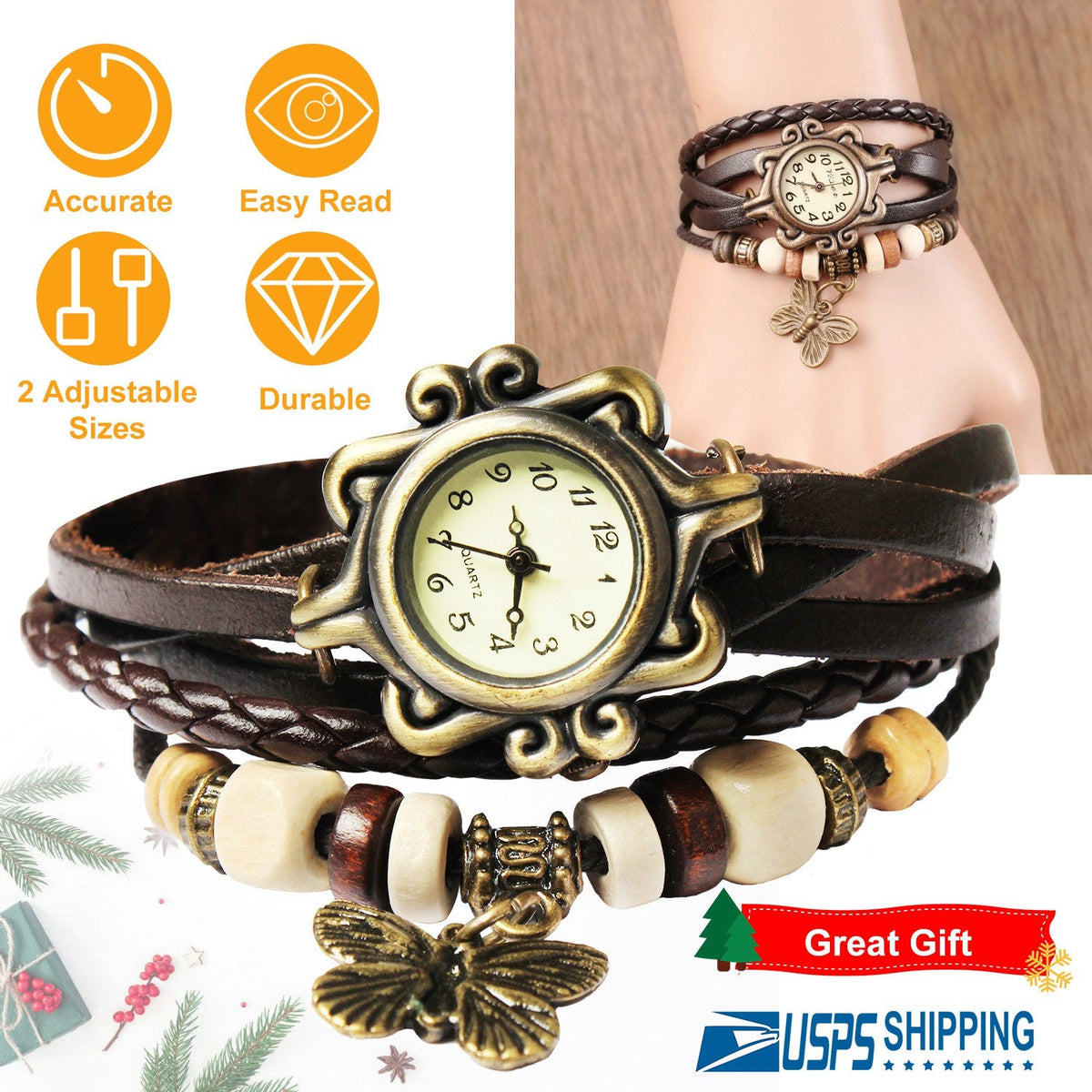 Vintage Women's Watch Bohemian Leather Watch